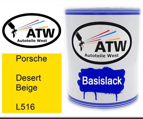 Porsche, Desert Beige, L516: 1L Lackdose, von ATW Autoteile West.